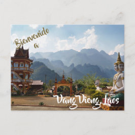 Välkommen till Vang Vieng, vykort för Laos