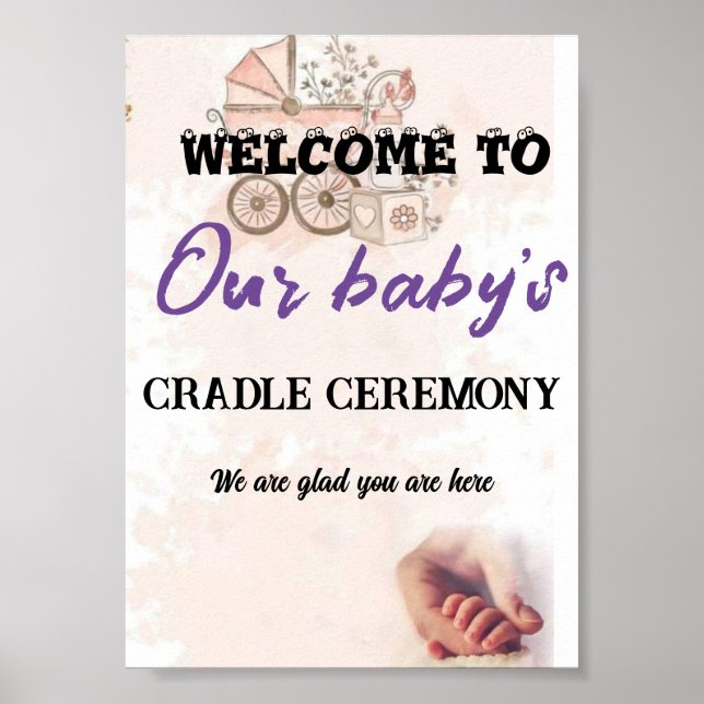 Välkommen till vår Baby Cradle Ceremony Poster (Framsidan)