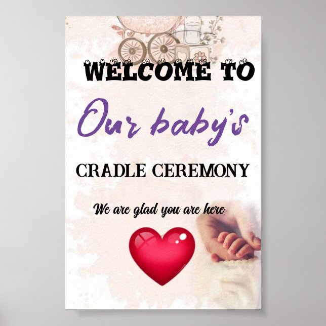 Välkommen till vår Baby Cradle Ceremony Poster (Framsidan)