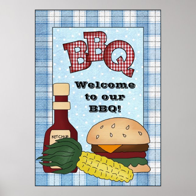Välkommen till vår BBQ-poster Poster (Framsidan)