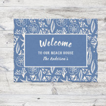 Välkommen till vår Beach House Navy-Blue Hand Draw