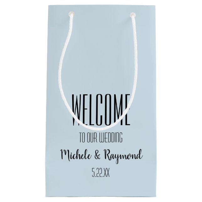 Välkommen till vår BLEK Bröllop BLUE Gift Bags SMA (Framsidan)