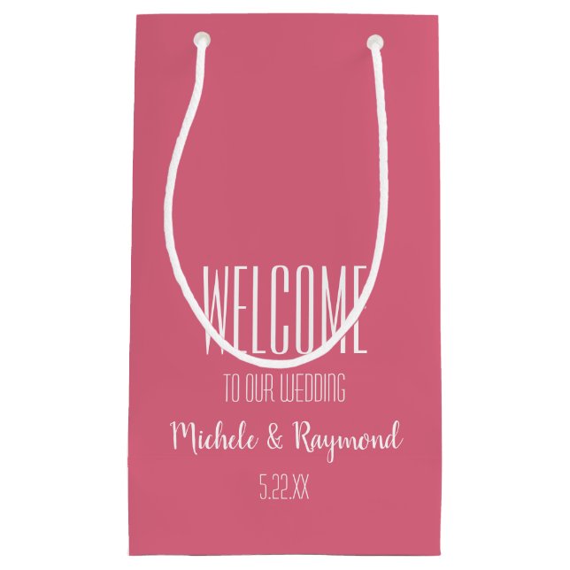 Välkommen till vår Bröllop SHOCK ROSA Gift Bags SM (Framsidan)