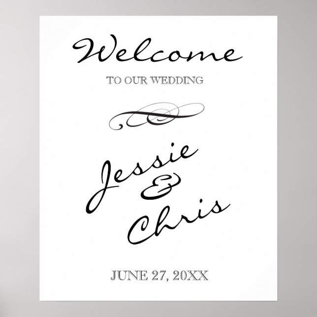 Välkommen till vår Bröllop-skylt Poster (Framsidan)