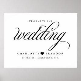 Välkommen till vår bröllop-skylt poster