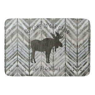 Välkommen till vår Cabin Moose Rustic Lodge Bath Badrumsmatta