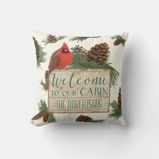 Välkommen till vår Cabin Personlig Rustic Decor Kudde