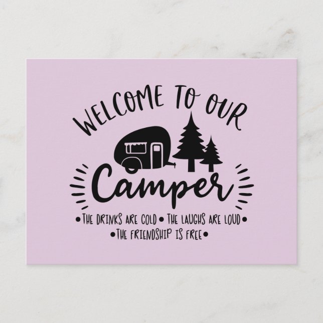 Välkommen till vår campingpostkort vykort (Framsida)