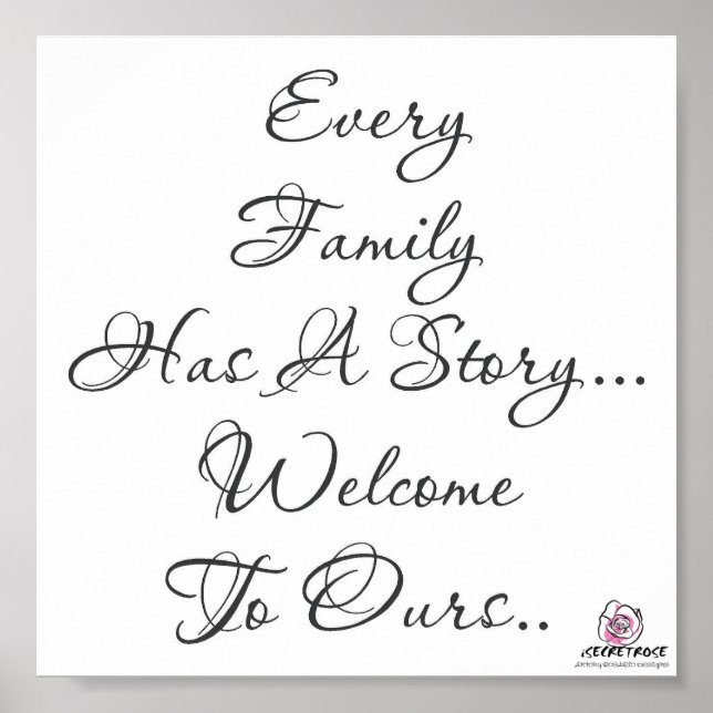 VÄLKOMMEN TILL VÅR FAMILJ POSTER (Framsidan)