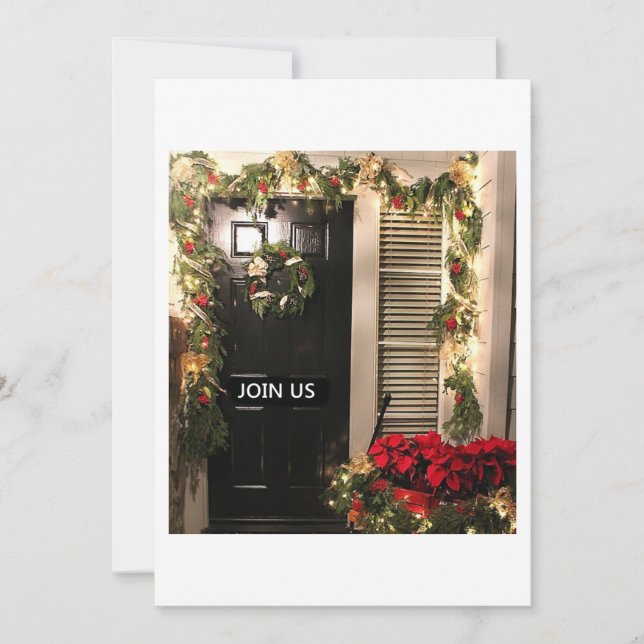 VÄLKOMMEN TILL VÅR HEMMA FÖR CHRISTMAS INBJUDANDE INBJUDNINGAR (Framsida)