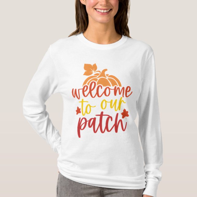Välkommen till vår höstpumpa t shirt (Framsida)
