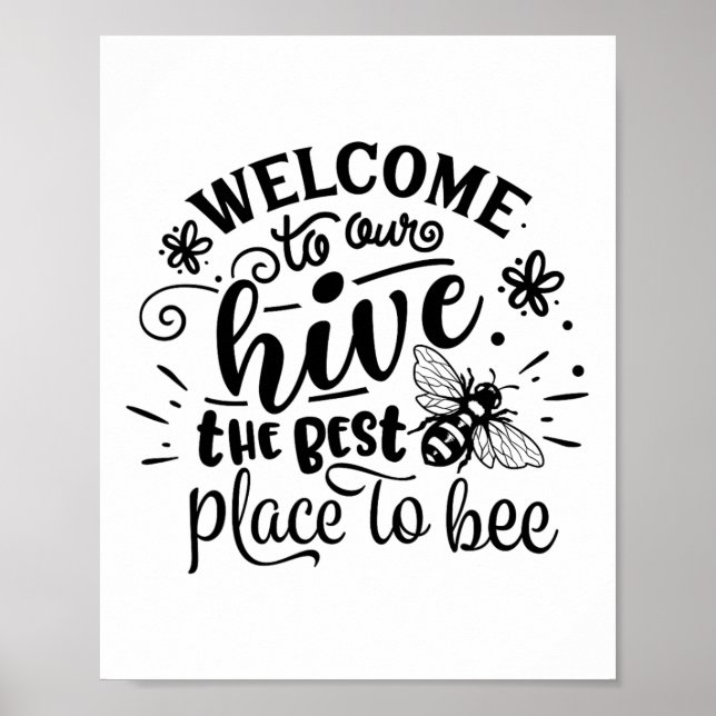 Välkommen Till Vår Humoristiska Bihive Vår & Påsk Poster (Framsidan)