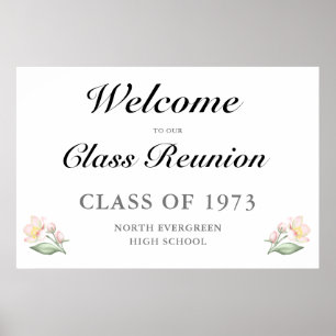 Välkommen till vår klass Reunion Apple Blommar Sch Poster