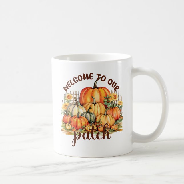 Välkommen till vår korrigering - Mysigt Pumpkin-ko Kaffemugg (Höger)