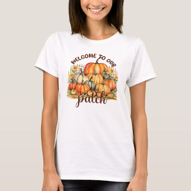 Välkommen till vår korrigering - Mysigt Pumpkin-ko T Shirt (Framsida)