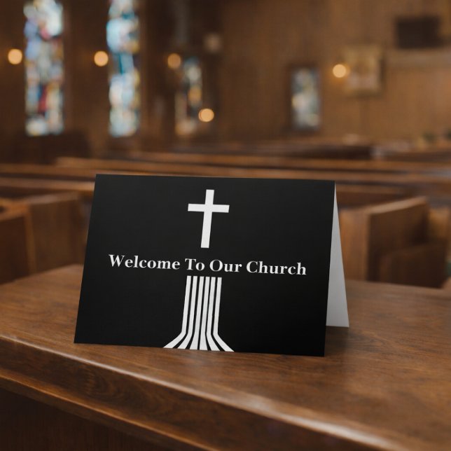 Välkommen till vår kyrka White Cross Connection Ca Kort (Skapare uppladdad)