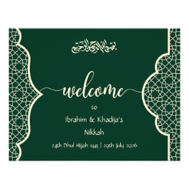 Välkommen till vår Nikkah - Islamska Bröllopsskylt Fototryck