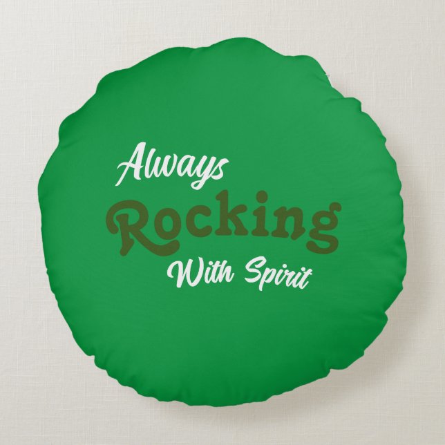 Välkommen till vår port / Alltid / Grönt / Rund Kudde (Baksidan)