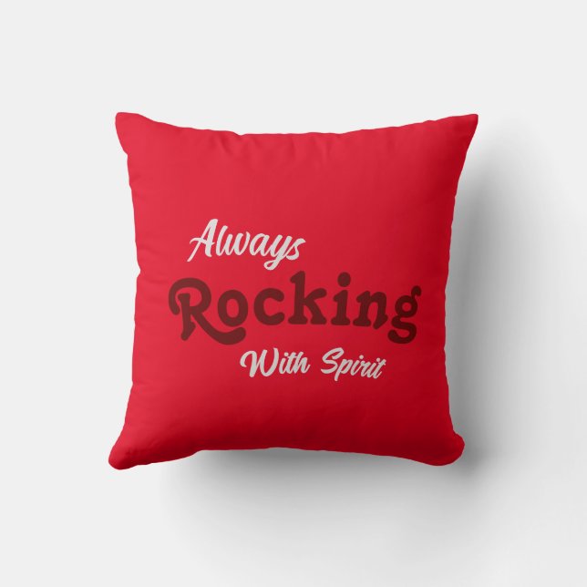 Välkommen till vår port / Alltid / Röd / Välkomna Kudde (Baksida)