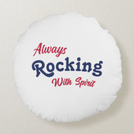 Välkommen till vår port / Alltid / Rött vitt blått Rund Kudde