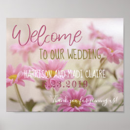 Välkommen till vår romska Rosa i Bröllop, blomning Poster