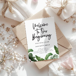 Välkommen till vår tropiska begynnelses bröllop meddelande