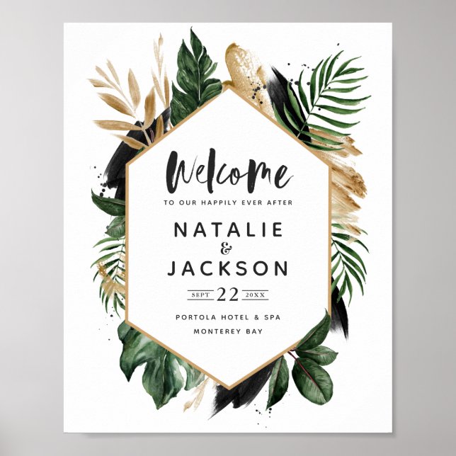Välkommen till vår tropiska bröllop poster (Framsidan)