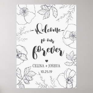Välkommen till vår välkomstskylt från FloralWeddin Poster