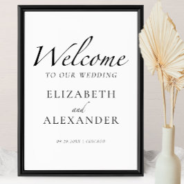 Välkommen till vår välkomstskylt i Bröllop Black & Poster