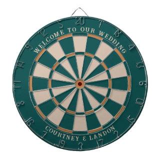 Välkommen till vår välkomstskylt i Bröllop | Teal  Darttavla