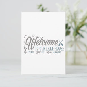 VÄLKOMMEN "TILL VÅRA SJÖ HUS" HOUSEWARMING INBJUDA INBJUDNINGAR