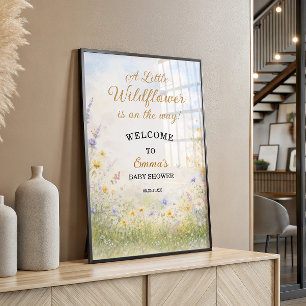 Välkommen till vårens babyshow i äng med vilda blo poster