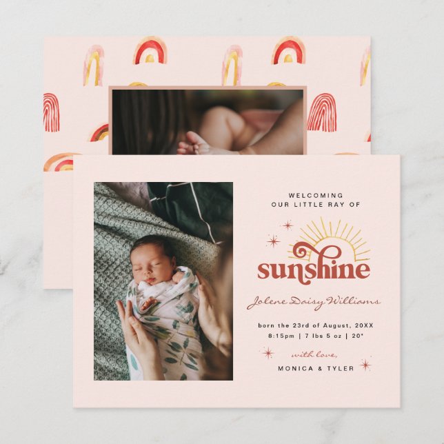 Välkommen till världen | | Ray of Sunshine Birth (Fram/baksida)