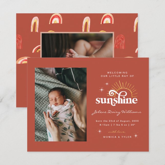 Välkommen till världen | | Ray of Sunshine Birth (Fram/baksida)