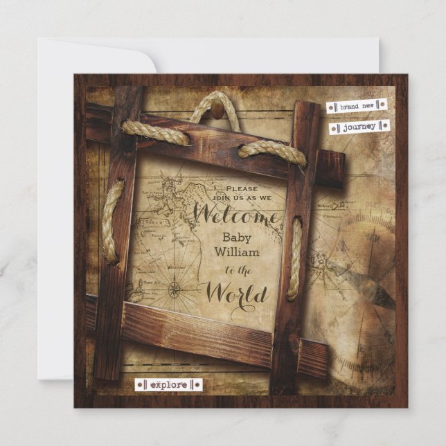 Välkommen till världens babyskor inbjudningar (Framsida)