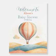 Välkommen till varmluftsballong-baby shower