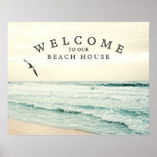 Välkommen till vårt Beach House Fiskmås Kustal Poster