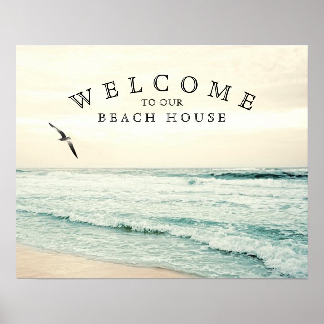 Välkommen till vårt Beach House Fiskmås Kustal Poster (Framsidan)
