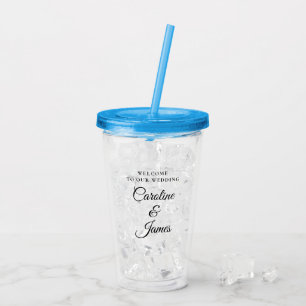 Välkommen till vårt bröllop  Lägg till namn  Take Away Mugg