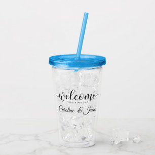 Välkommen till vårt bröllop Lägg till namn Take Away Mugg