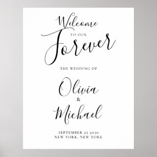 Välkommen till vårt Elegant bröllop-tecken Poster