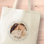 Välkommen till vårt foto för klassisk Anpassningsb Tygkasse<br><div class="desc">Den här enkla och klassiska designen består av serif-typografi och lägger till ett anpassningsbar-foto. "Välkommen till Bröllop" skriven i serif.</div>