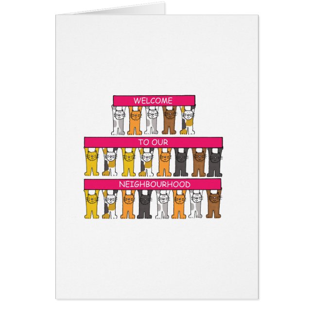Välkommen till vårt grannskap, Tecknad Cats Hälsningskort (Framsidan)