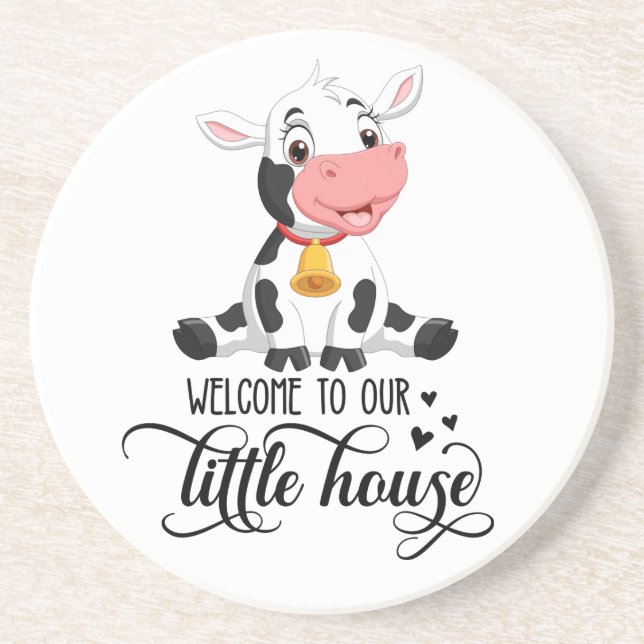 Välkommen till vårt hem i Baby Cow Underlägg (Framsidan)