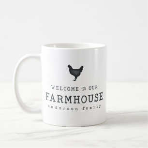 Välkommen till vårt lantbruk Land Rustic Chicken Kaffemugg
