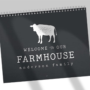 Välkommen till vårt lantbruk Land Rustic Cow Kalender