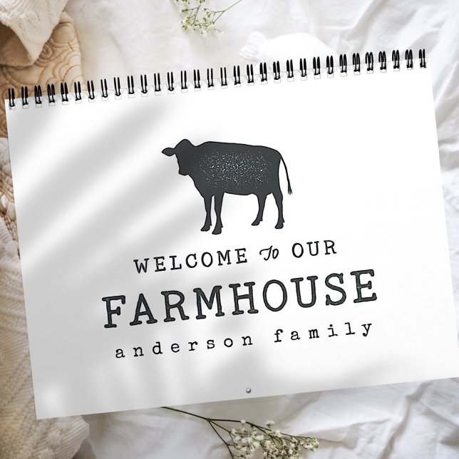 Välkommen till vårt lantbruk Land Rustic Cow Kalender (Skapare uppladdad)