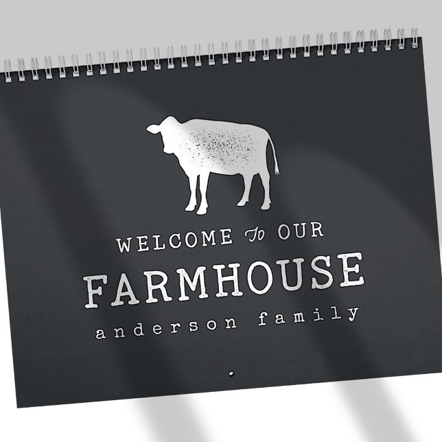 Välkommen till vårt lantbruk Land Rustic Cow Kalender (Skapare uppladdad)
