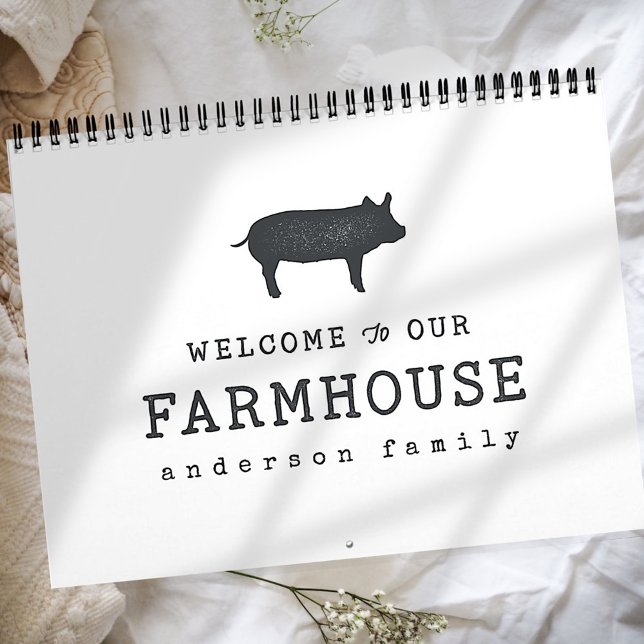 Välkommen till vårt lantbruk Land Rustic Gris Hog Kalender (Skapare uppladdad)