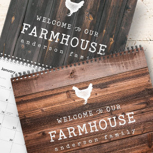 Välkommen till vårt lantbruk Land Rustic Wood Kalender